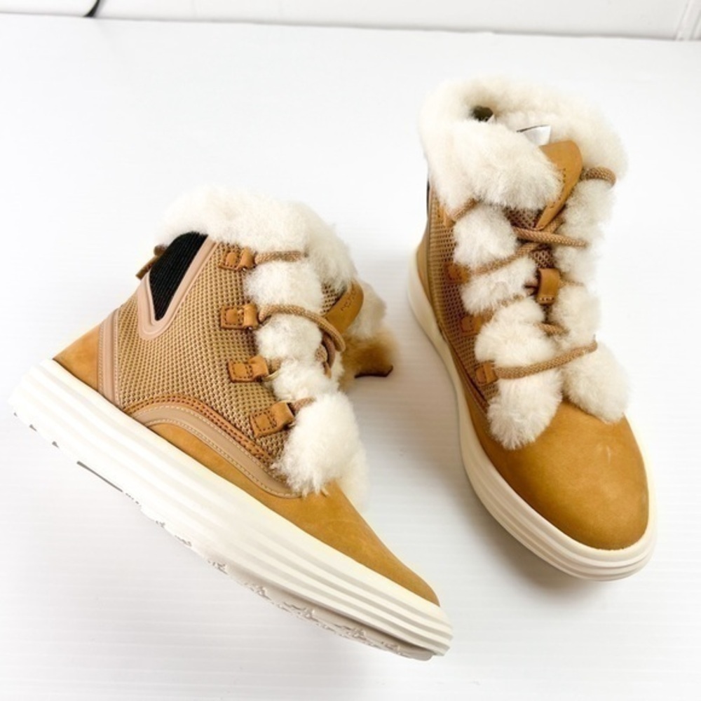 Mark Nason Boots womens 6 Shogun Nellie Shearling Nuback Leather Lace Up